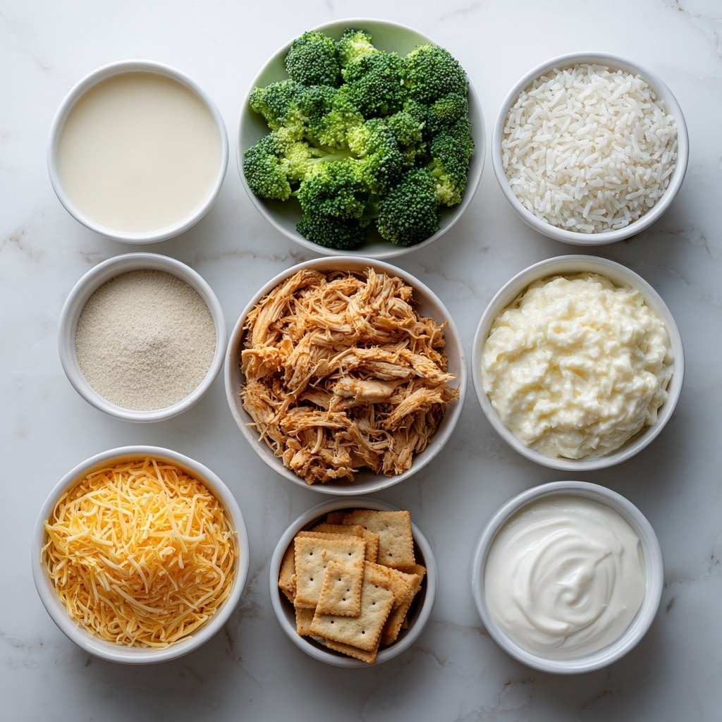 Cheesy Chicken Broccoli Rice Casserole Recipe - Ingredients Image — Cheesy Chicken Broccoli Rice Casserole, cheesy chicken casserole, broccoli rice bake, easy chicken casserole, comfort food recipes