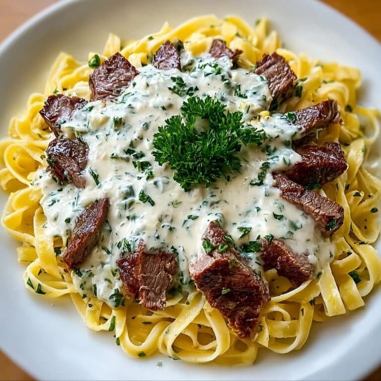 Steak Gorgonzola Alfredo Pasta Recipe