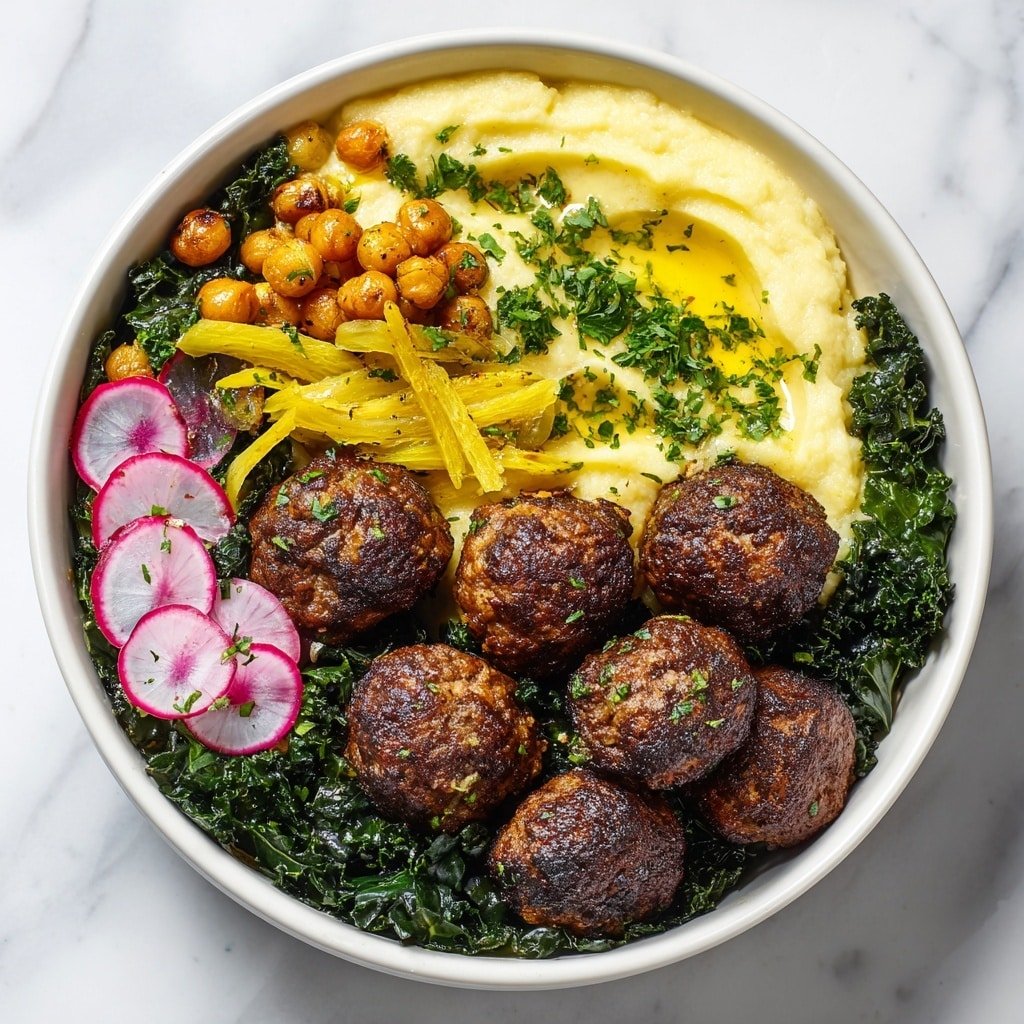Herby Chicken Meatball Bowl Recipe - Article Image 1 — Herby Chicken Meatball Bowl, healthy meatball bowl recipes, easy herb chicken bowl, roasted sweet potato bowls, flavorful nutritious bowl ideas