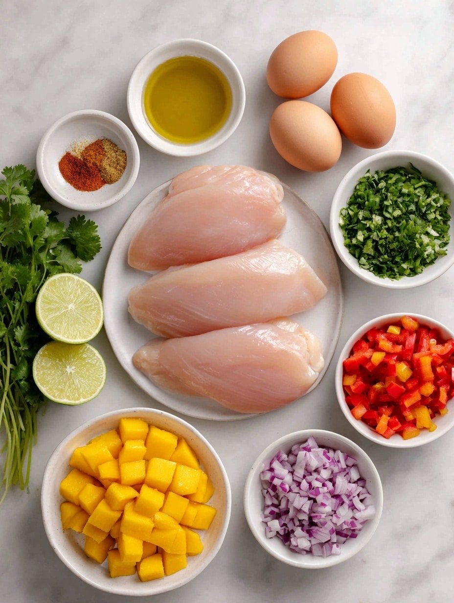 Grilled Chicken with Mango Salsa Recipe - Ingredients Image — Grilled Chicken with Mango Salsa, grilled chicken with mango salsa, easy grilled chicken recipes, summer chicken dishes, flavorful chicken salsa