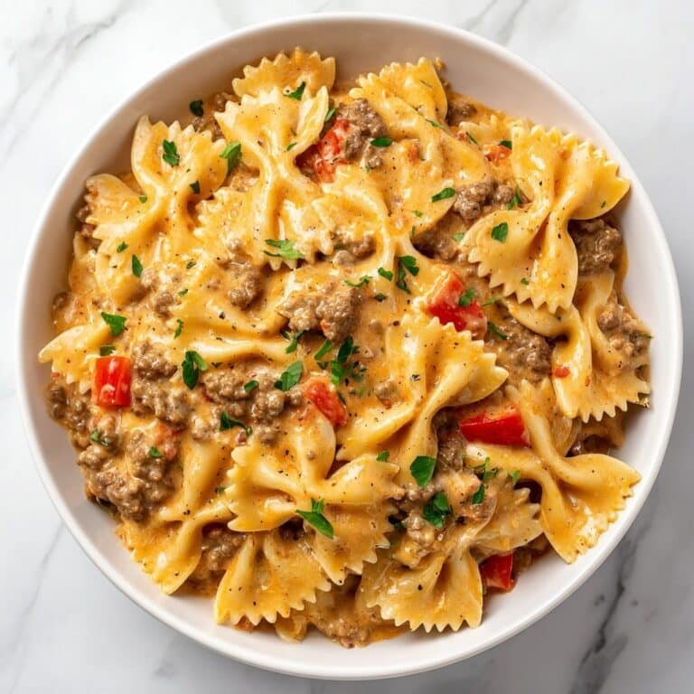 Creamy Velveeta Beef Bowtie Pasta Recipe