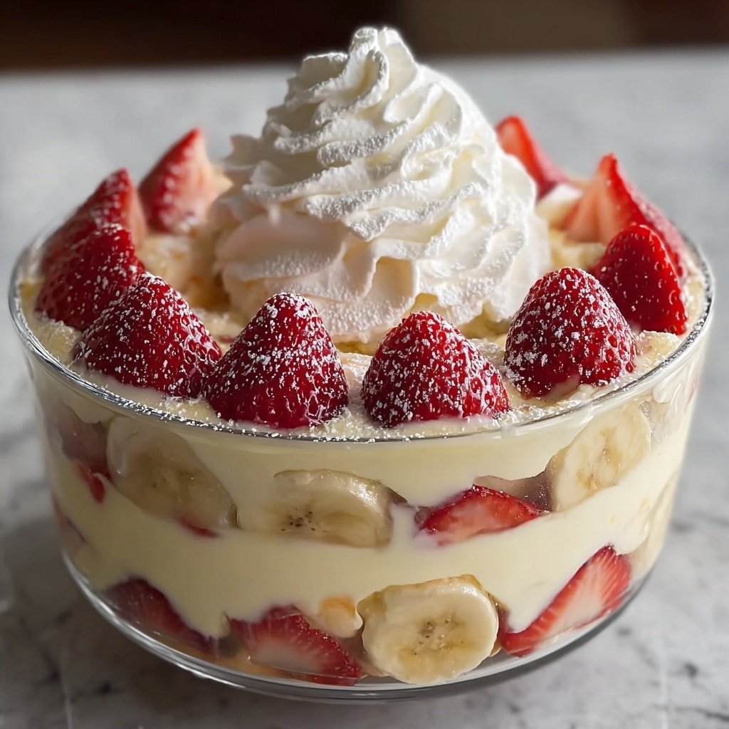 Strawberry Banana Pudding Recipe - Article Image 1 — Strawberry Banana Pudding, strawberry banana dessert, easy fruit pudding, creamy fruit pudding, homemade pudding recipes