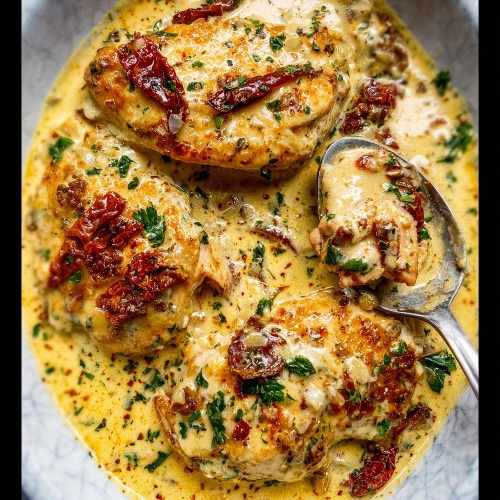 Marry Me Chicken in Creamy Sun-Dried Tomato Sauce Recipe - Article Image 2 — Marry Me Chicken in Creamy Sun-Dried Tomato Sauce, creamy Sun-Dried Tomato Chicken, easy comforting chicken dinner, flavorful chicken with sun-dried tomatoes, quick weeknight chicken recipe