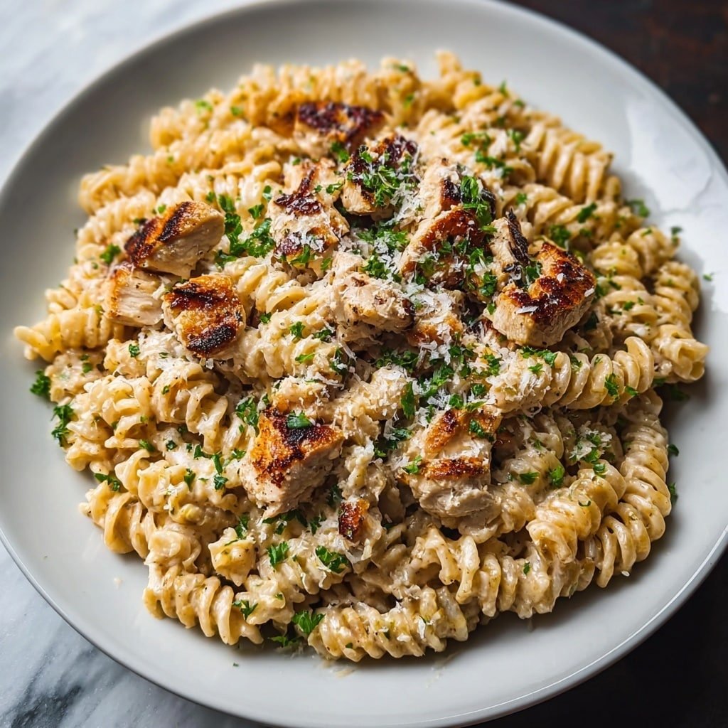 Garlic Parmesan Chicken Pasta Recipe - Article Image 1 — Garlic Parmesan Chicken Pasta, creamy chicken pasta recipe, easy slow cooker pasta, comforting chicken pasta dish, cheesy garlic pasta