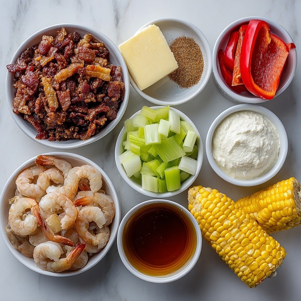 Creamy Shrimp Corn Bisque Recipe - Ingredients Image — Creamy Shrimp Corn Bisque, shrimp corn bisque, comforting seafood soup, homemade bisque recipe, easy shrimp and corn soup