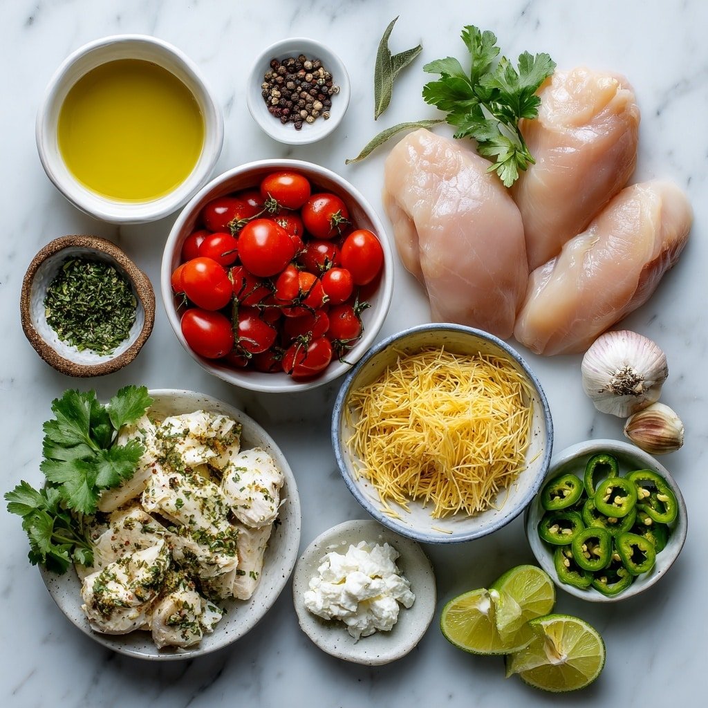 Chicken Fideo Soup with Tomato Broth Recipe - Ingredients Image — Chicken Fideo Soup with Tomato Broth, flavorful chicken noodle soup, comforting Mexican soup recipe, easy homemade fideo soup, healthy tomato broth soup