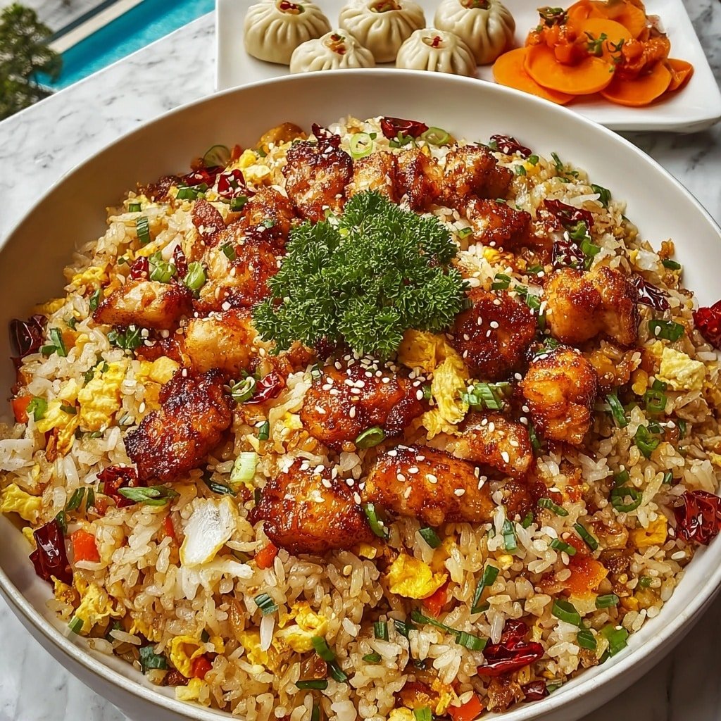 Bang Bang Chicken Fried Rice Recipe - Article Image 2 — Bang Bang Chicken Fried Rice, flavorful chicken fried rice recipe, quick Chinese fried rice, savory chicken and rice dish, easy weeknight fried rice