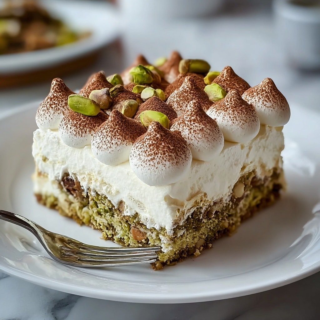 Pistachio Tiramisu Dessert Recipe - Article Image 2 — Pistachio Tiramisu Dessert, classic tiramisu with pistachios, pistachio mascarpone dessert, easy pistachio tiramisu recipe, nutty coffee layered dessert