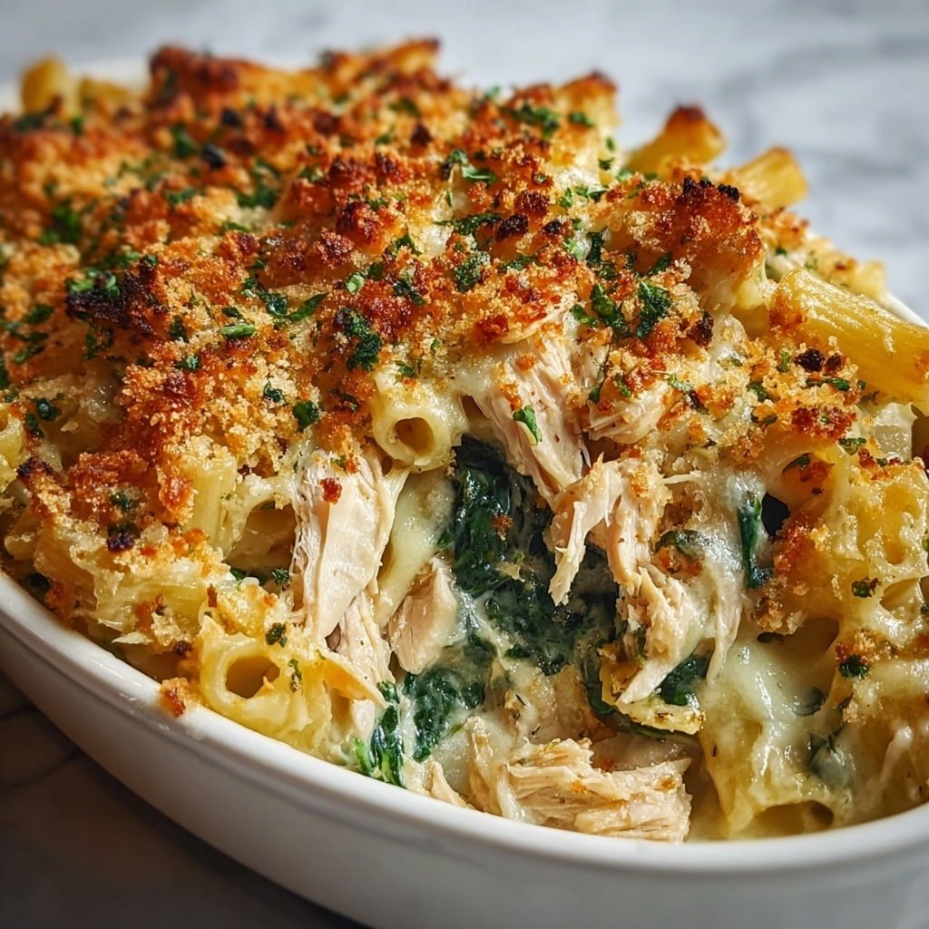 Creamy Spinach Chicken Casserole Recipe - Article Image 2 — Creamy Spinach Chicken Casserole, easy chicken casserole recipes, healthy spinach casserole, comforting chicken and spinach dish, stovetop baked chicken casserole