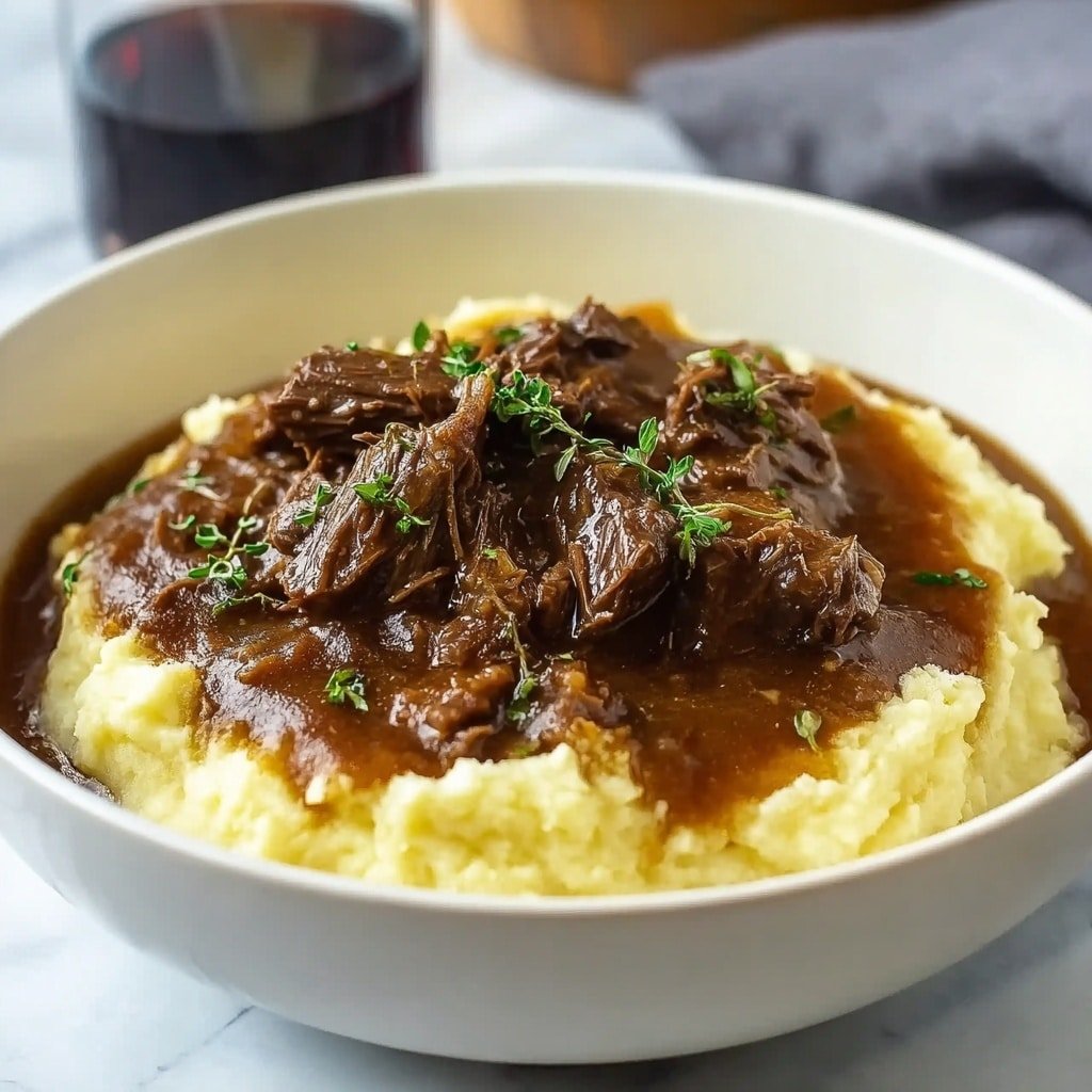 Beef Manhattan with Rich Gravy Recipe - Article Image 2 — Beef Manhattan with Rich Gravy, hearty beef dinner, comforting slow-cooked beef, classic comfort food recipes, delicious beef gravy dish