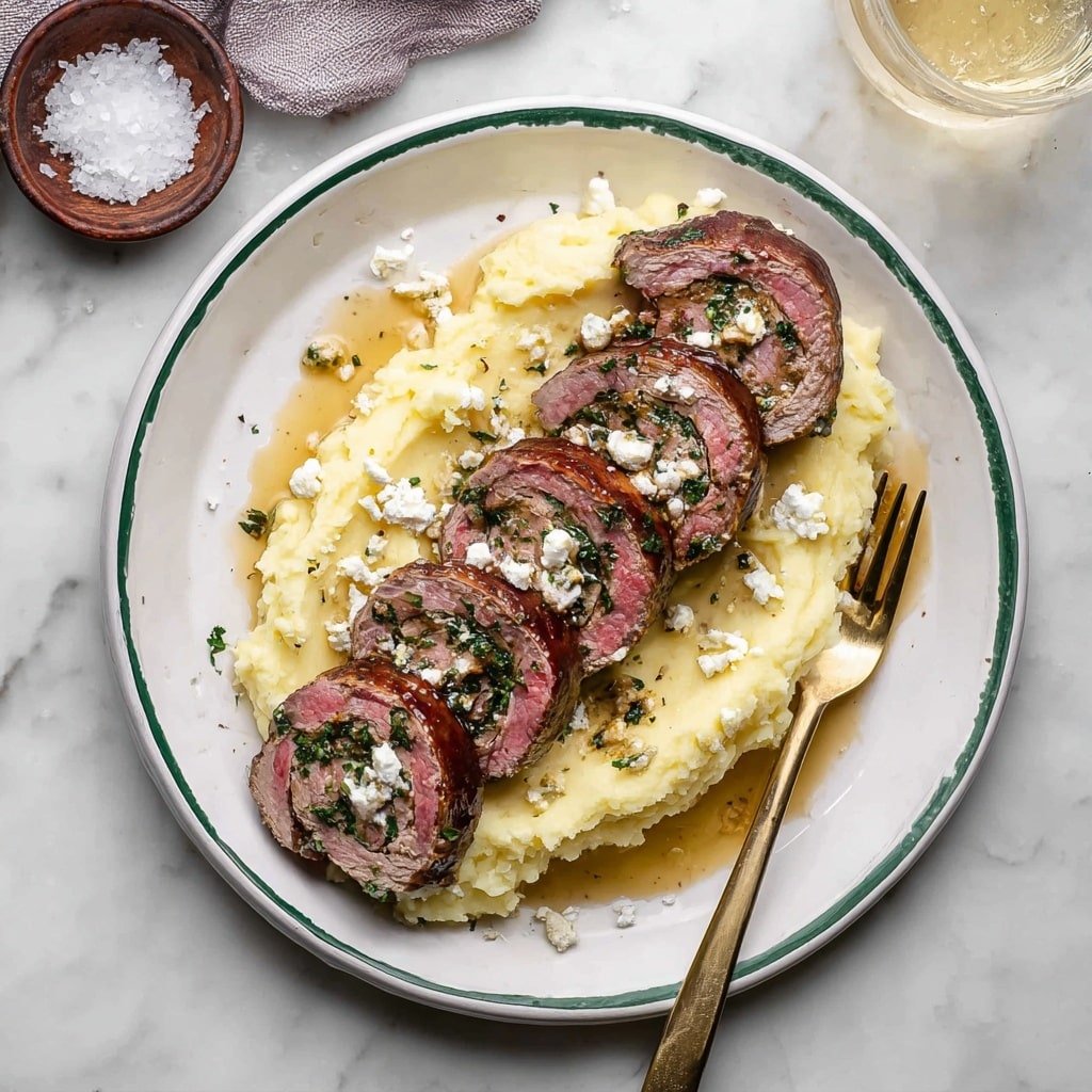 Stuffed Flank Steak with Mushrooms and Spinach Recipe - Article Image 2 — Stuffed Flank Steak with Mushrooms and Spinach, stuffed flank steak recipe, beef stuffed with mushrooms and spinach, easy stuffed flank steak, savory stuffed steak