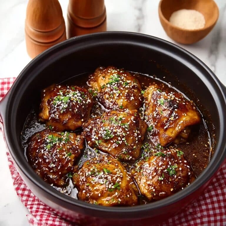 Honey Garlic Chicken Thighs Slow Cooker Recipe