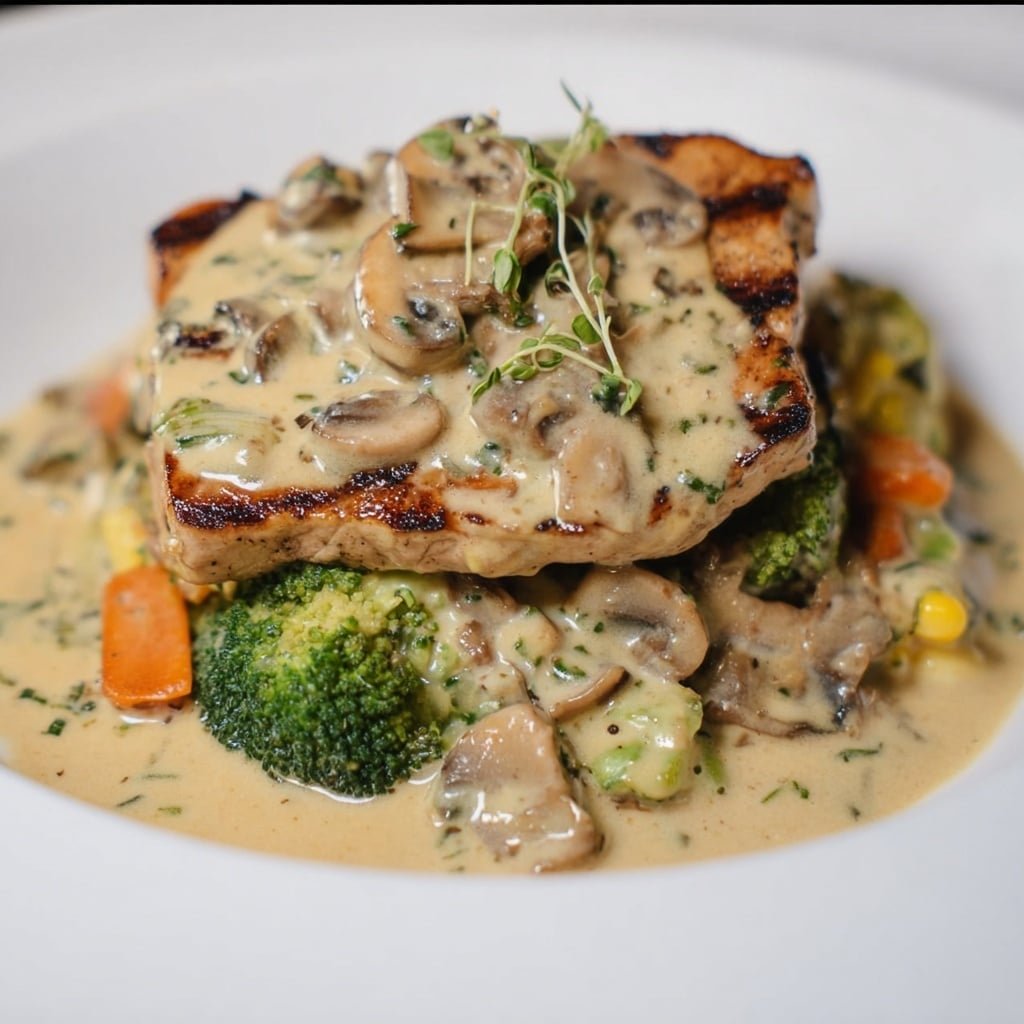 Creamy Mushroom Chicken Breasts Recipe - Article Image 1 — Creamy Mushroom Chicken Breasts, creamy mushroom chicken, mushroom chicken dinner, easy chicken recipes, comforting chicken dish