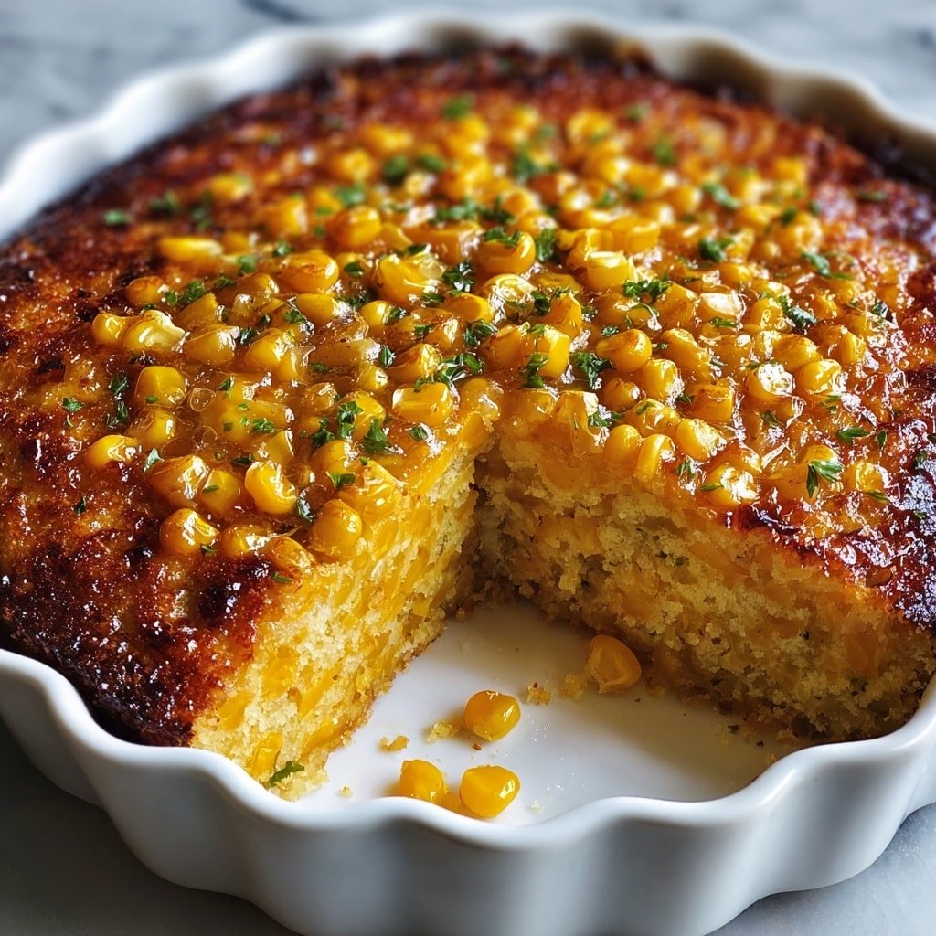 Honey Glazed Corn Casserole Recipe - Article Image 1 — Honey Glazed Corn Casserole, corn casserole with honey, easy corn side dish, comforting corn casserole recipe, sweet and savory corn casserole