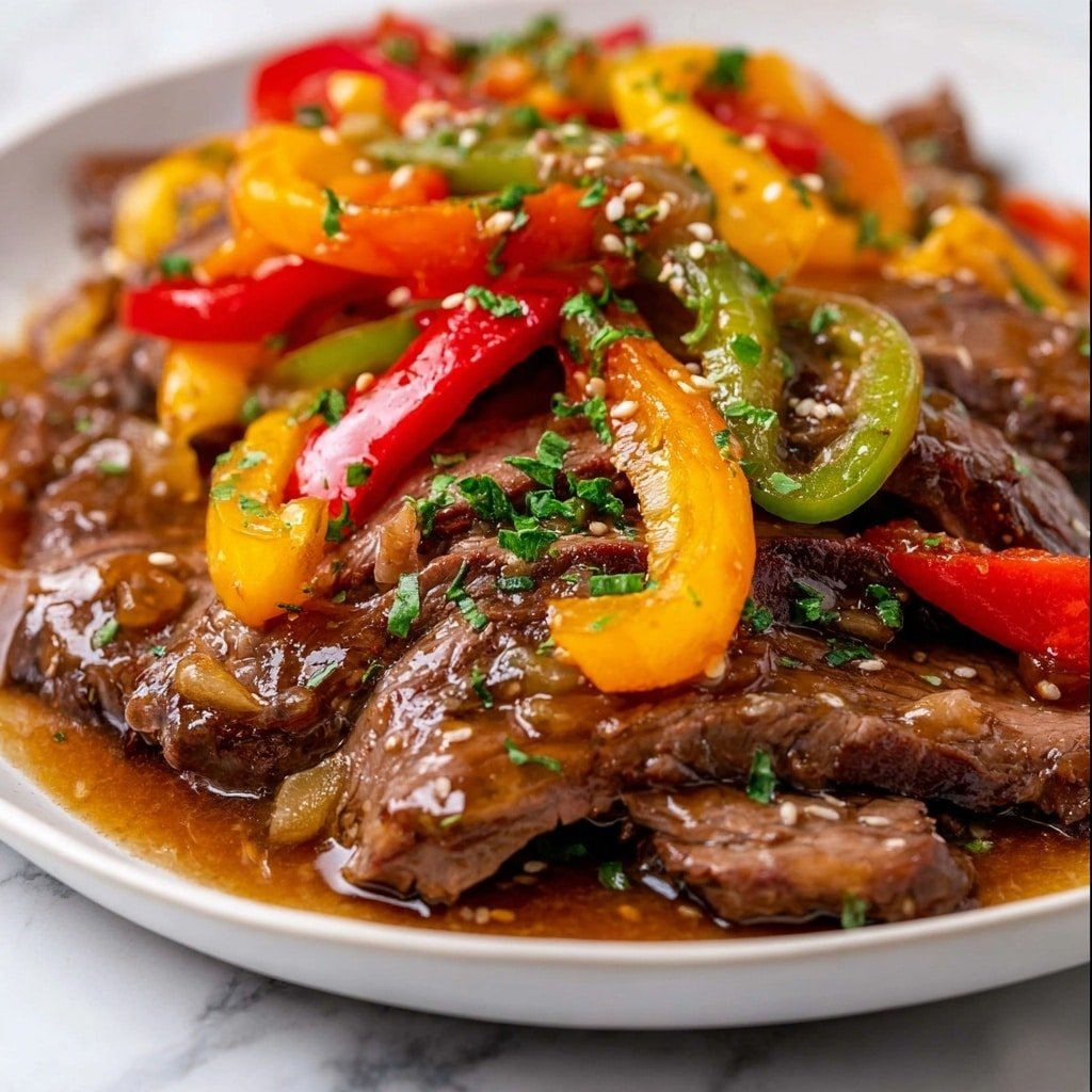 Slow Cooker Pepper Beef Recipe - Article Image 2 — Slow Cooker Pepper Beef, easy slow cooker beef recipes, comforting beef dishes, flavorful beef stir-fry, tender beef with peppers