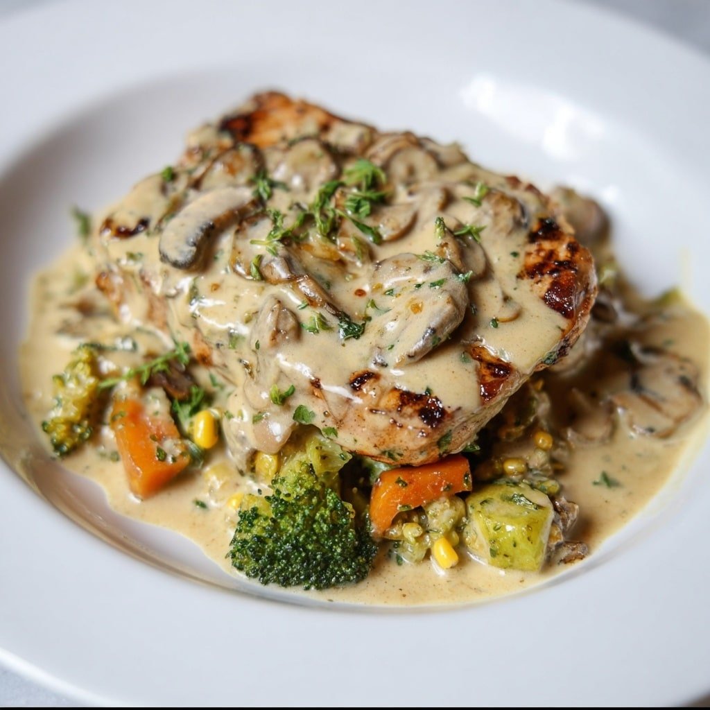 Creamy Mushroom Chicken Breasts Recipe - Article Image 2 — Creamy Mushroom Chicken Breasts, creamy mushroom chicken, mushroom chicken dinner, easy chicken recipes, comforting chicken dish