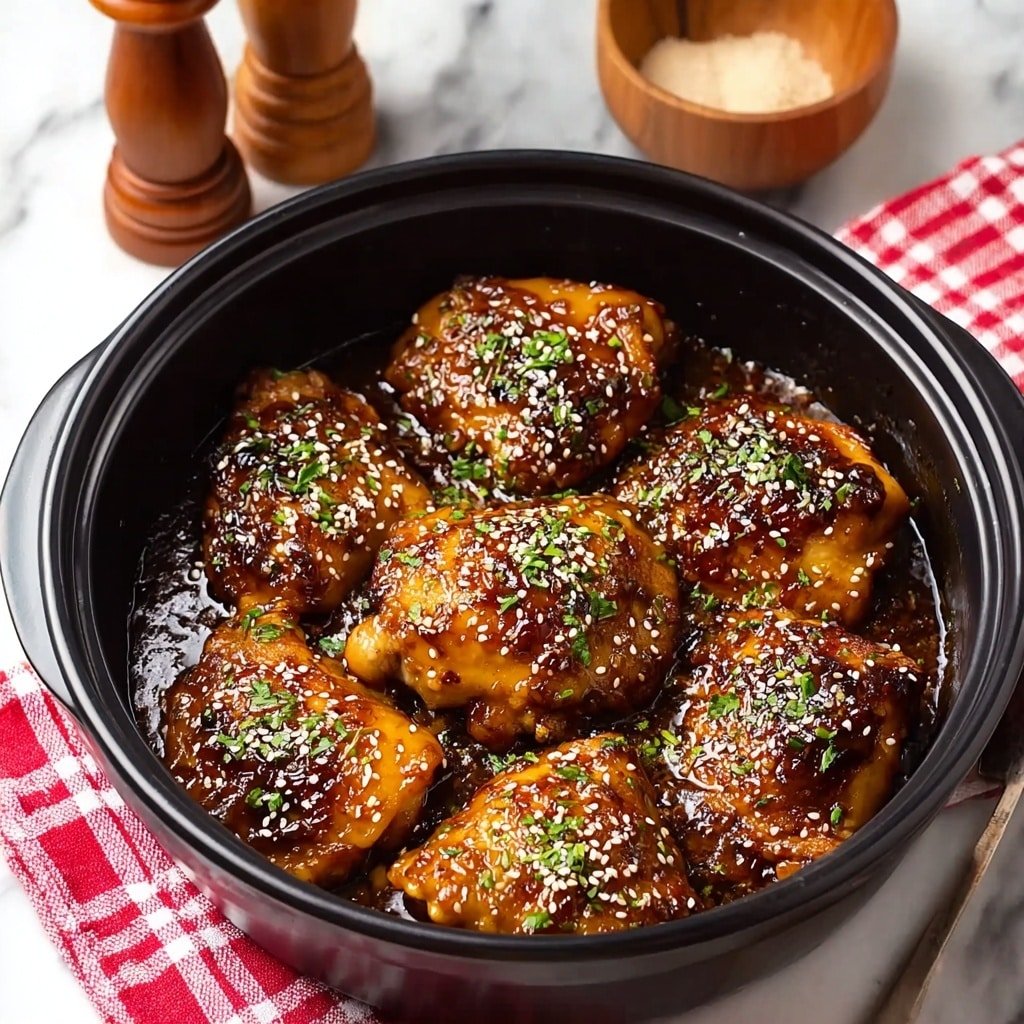 Honey Garlic Chicken Thighs Slow Cooker Recipe - Article Image 2 — Honey Garlic Chicken Thighs Slow Cooker, simple chicken thigh recipes, easy slow cooker chicken, comforting chicken dinner, flavorful chicken recipes