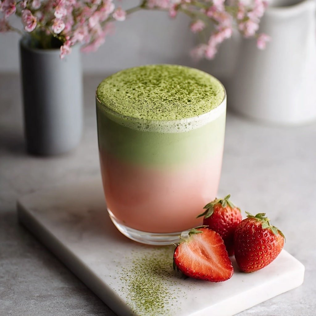 Strawberry Matcha Latte Recipe - Article Image 2 — Strawberry Matcha Latte, strawberry matcha beverage, healthy matcha drink, refreshing strawberry latte, easy matcha tea recipe