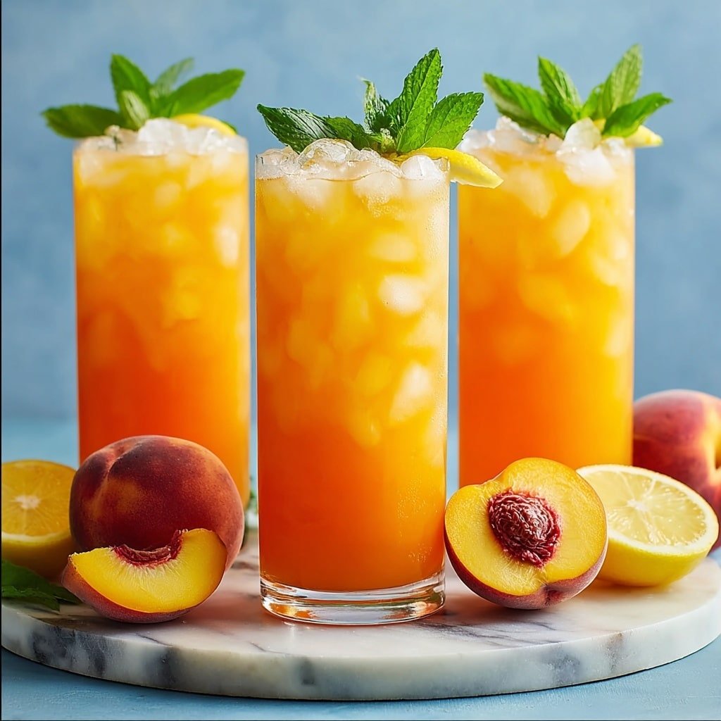 Peach Lemonade Recipe - Article Image 2 — Peach Lemonade, homemade peach lemonade, refreshing fruit drinks, summer beverages, easy lemonade recipe